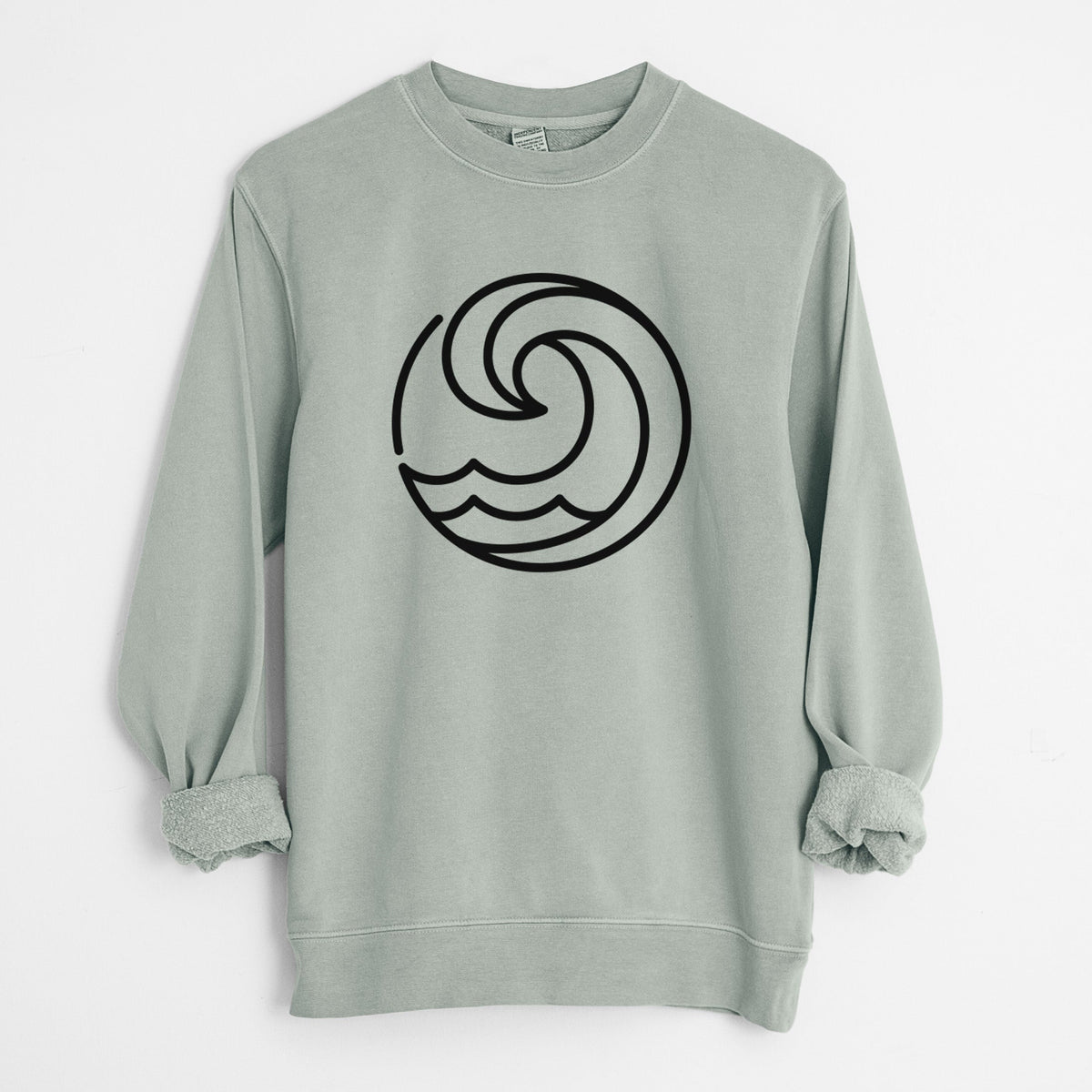 Tidal Wave Circle - Unisex Pigment Dyed Crew Sweatshirt
