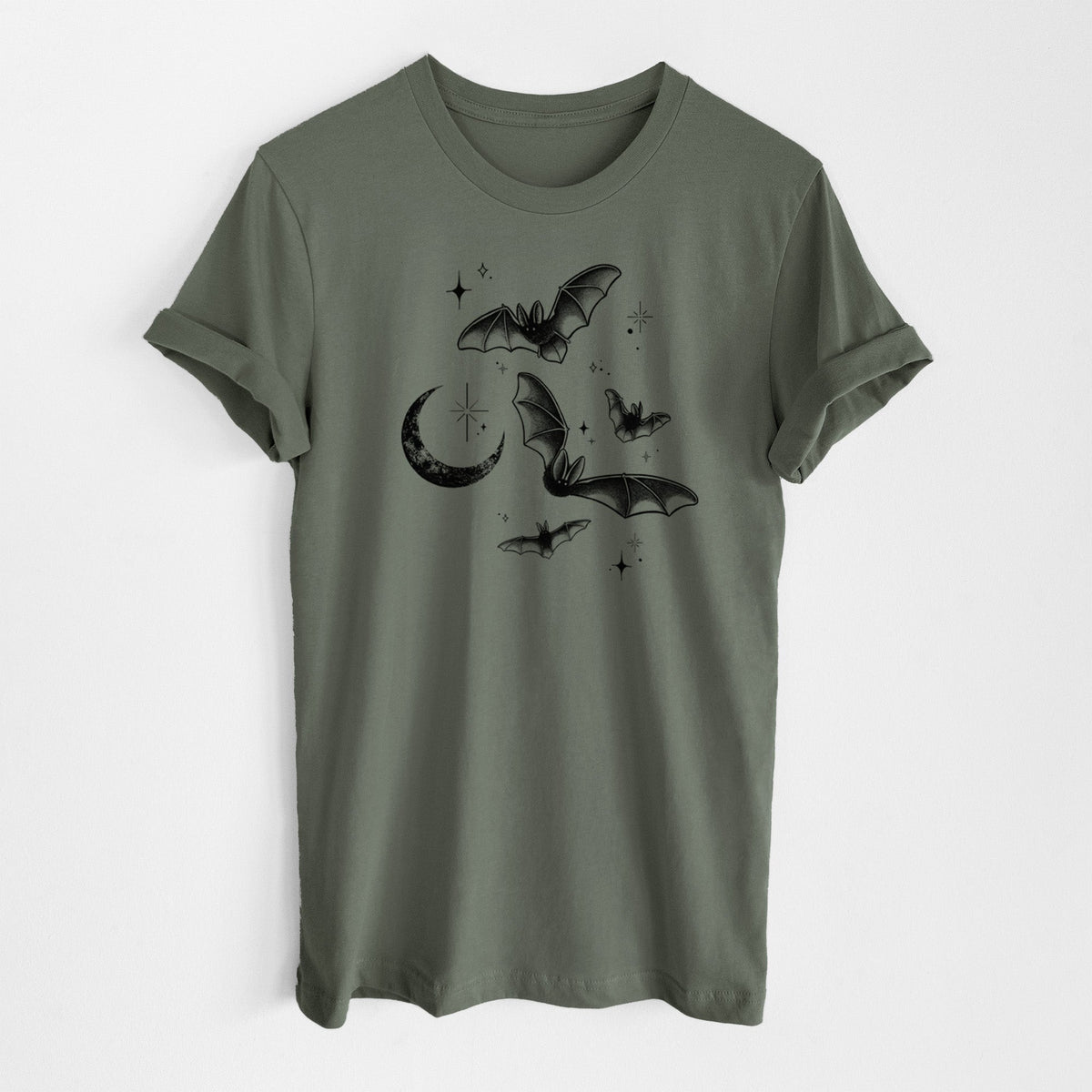 Townsend's Bats Under a Crescent Moon - Lightweight 100% Cotton Unisex Crewneck