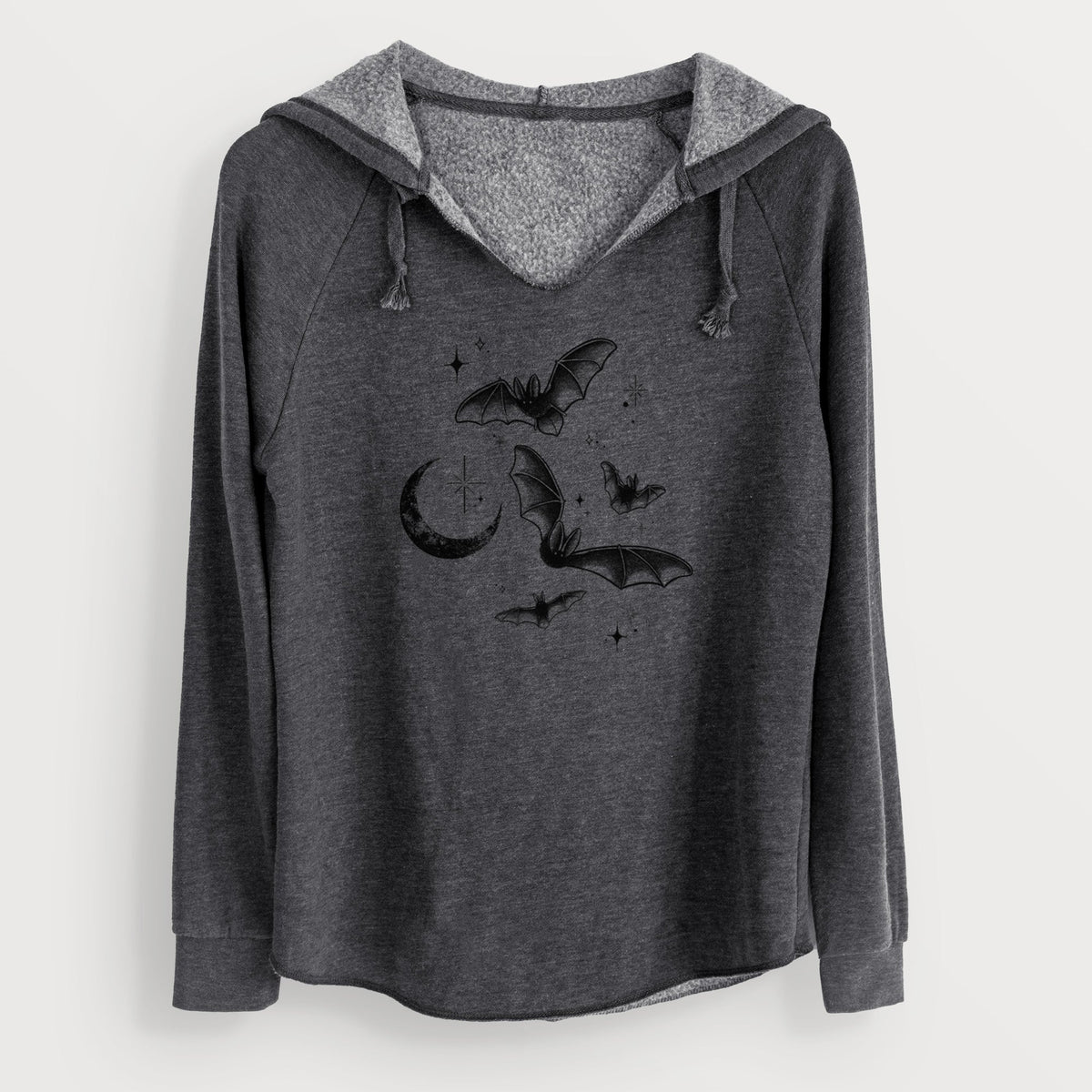 Townsend's Bats Under a Crescent Moon - Cali Wave Hooded Sweatshirt