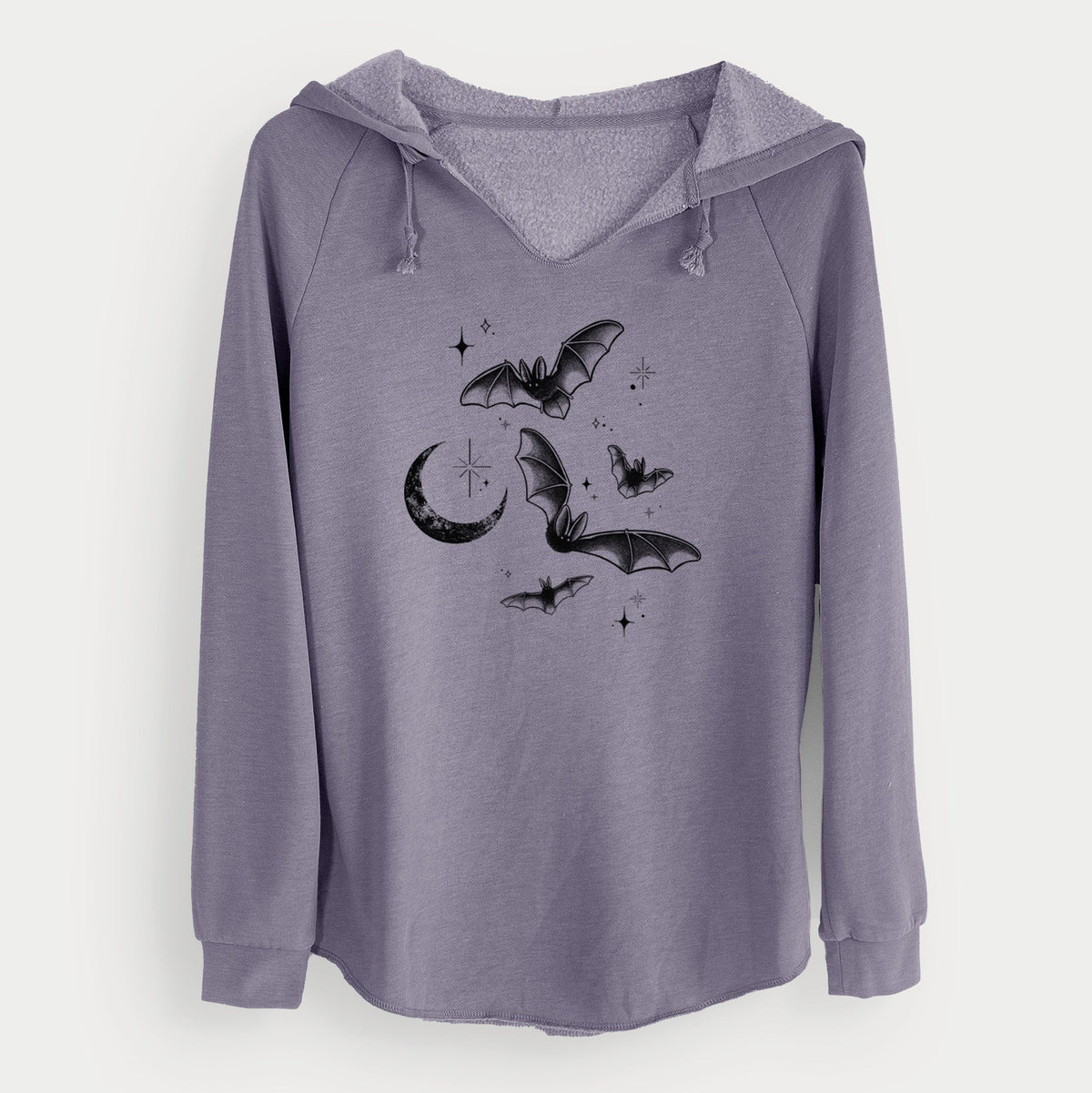 Townsend's Bats Under a Crescent Moon - Cali Wave Hooded Sweatshirt