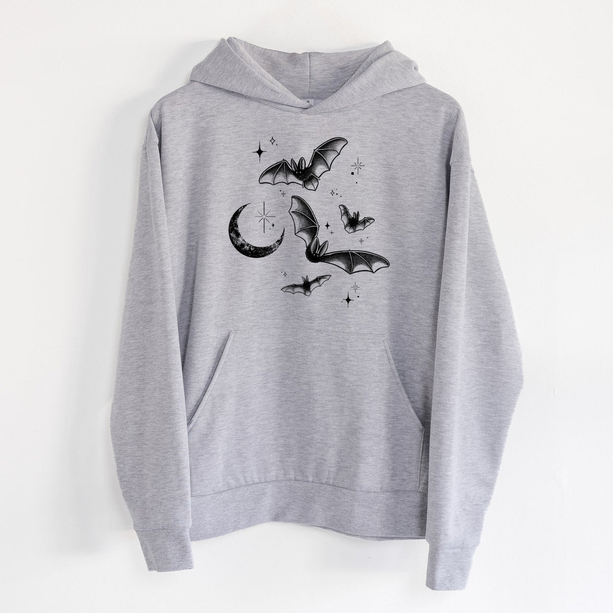 Townsend's Bats Under a Crescent Moon  - Statement Midweight Hoodie