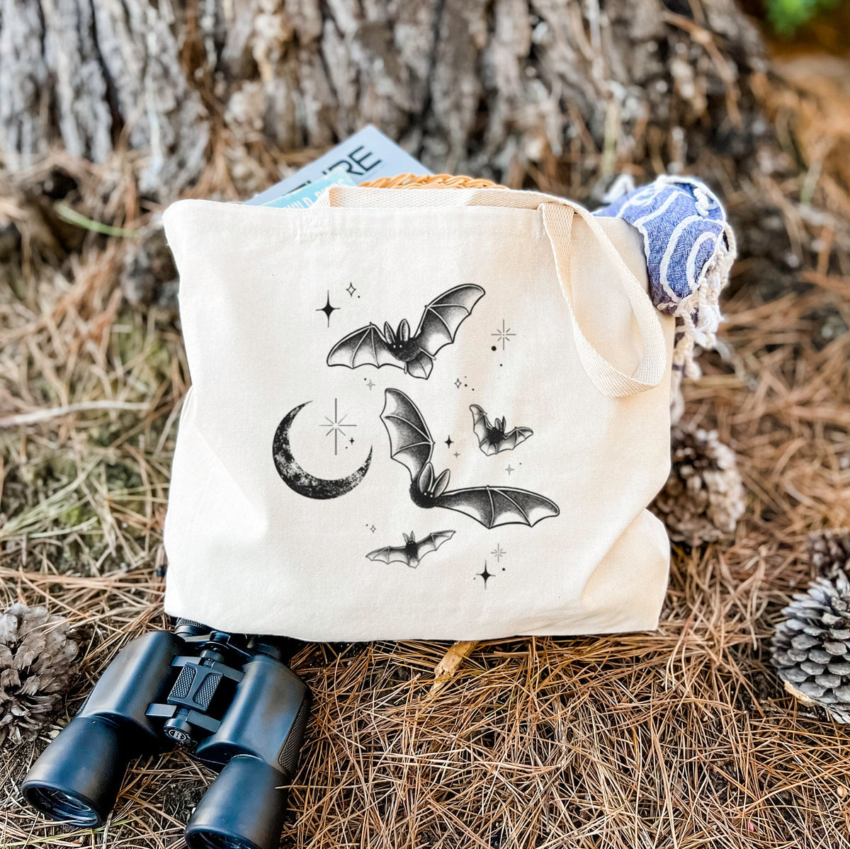 Townsend's Bats Under a Crescent Moon - Tote Bag