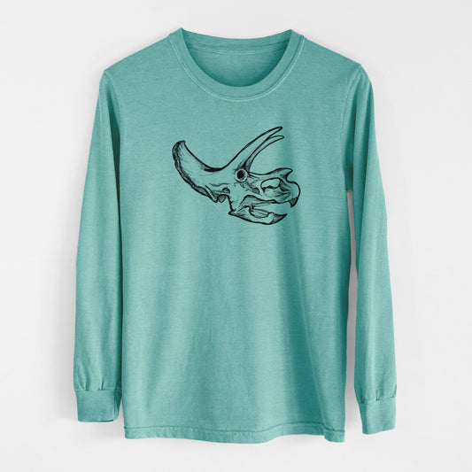 Triceratops Skull - Men's Heavyweight 100% Cotton Long Sleeve
