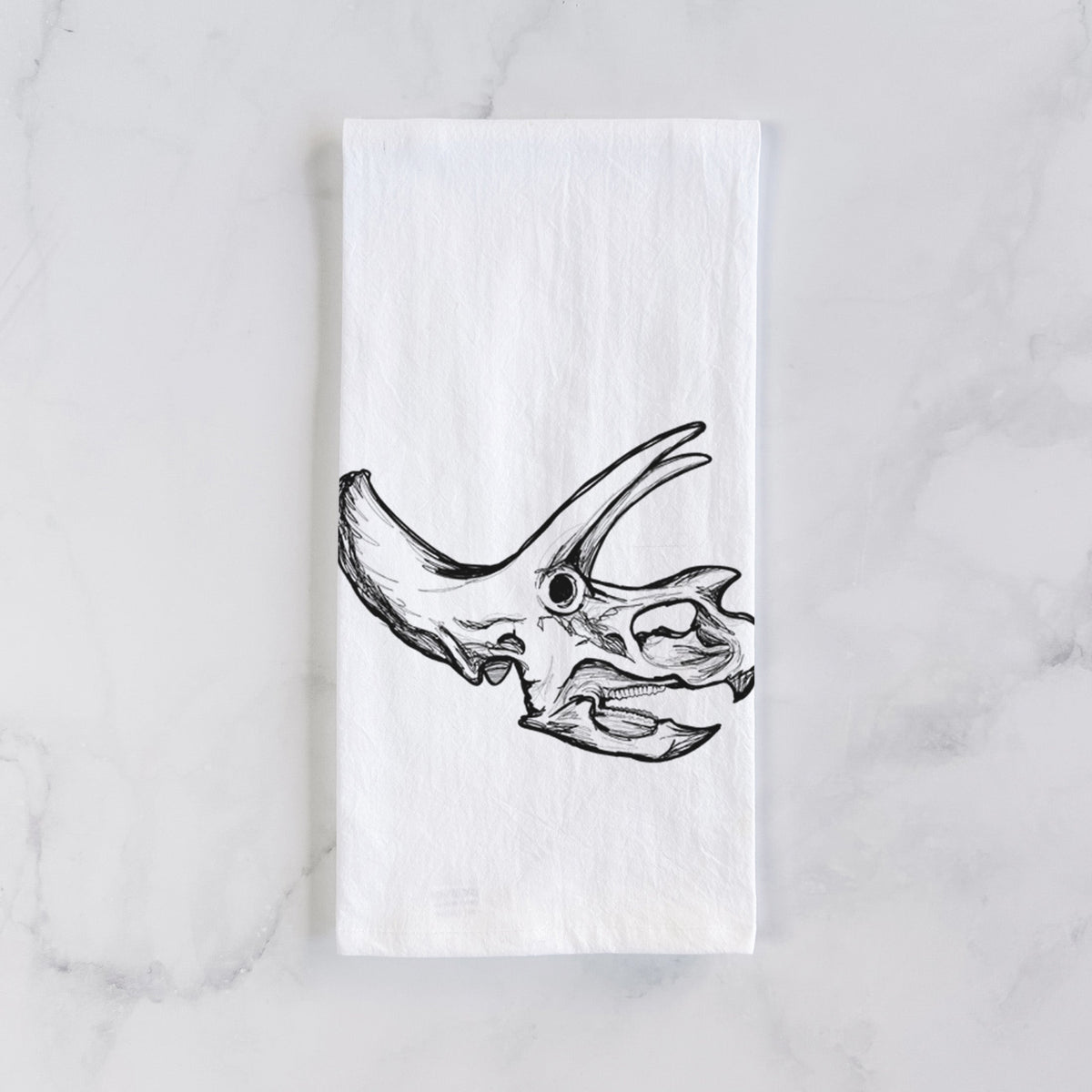 Triceratops Skull Tea Towel