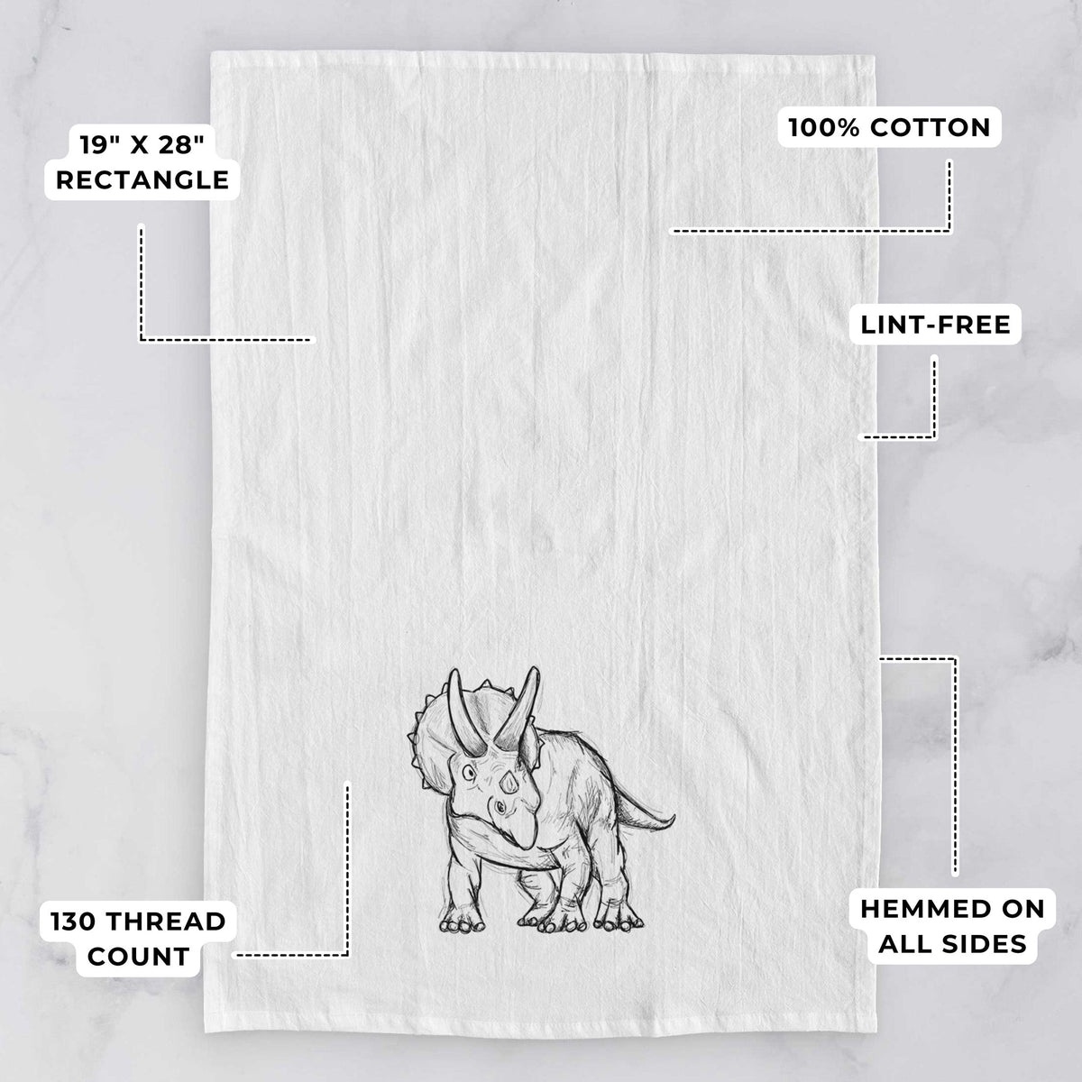 Triceratops Horridus Tea Towel
