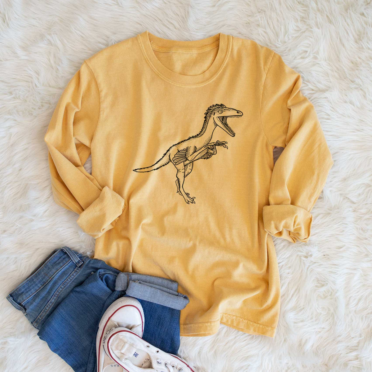 Troodon Formosus - Men's Heavyweight 100% Cotton Long Sleeve