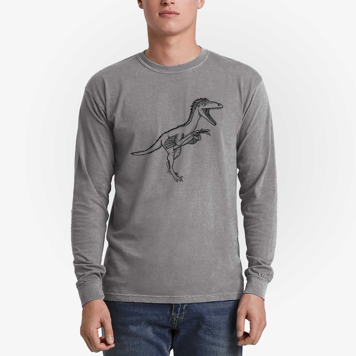 Troodon Formosus - Men's Heavyweight 100% Cotton Long Sleeve