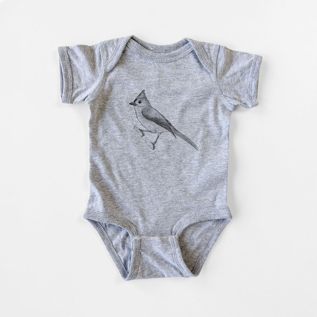 Tufted Titmouse - Baeolophus bicolor - Baby Fine Jersey Bodysuit