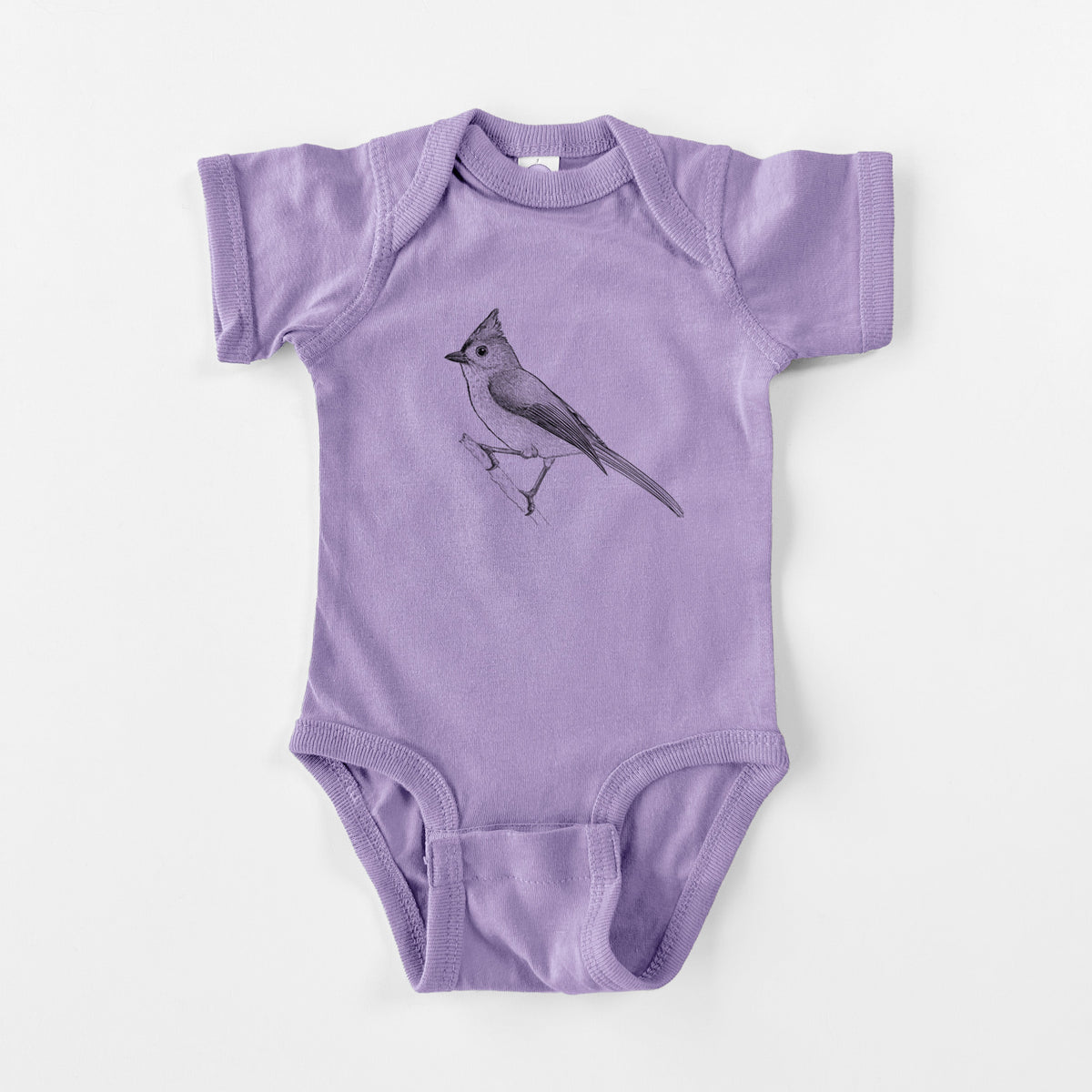 Tufted Titmouse - Baeolophus bicolor - Baby Fine Jersey Bodysuit