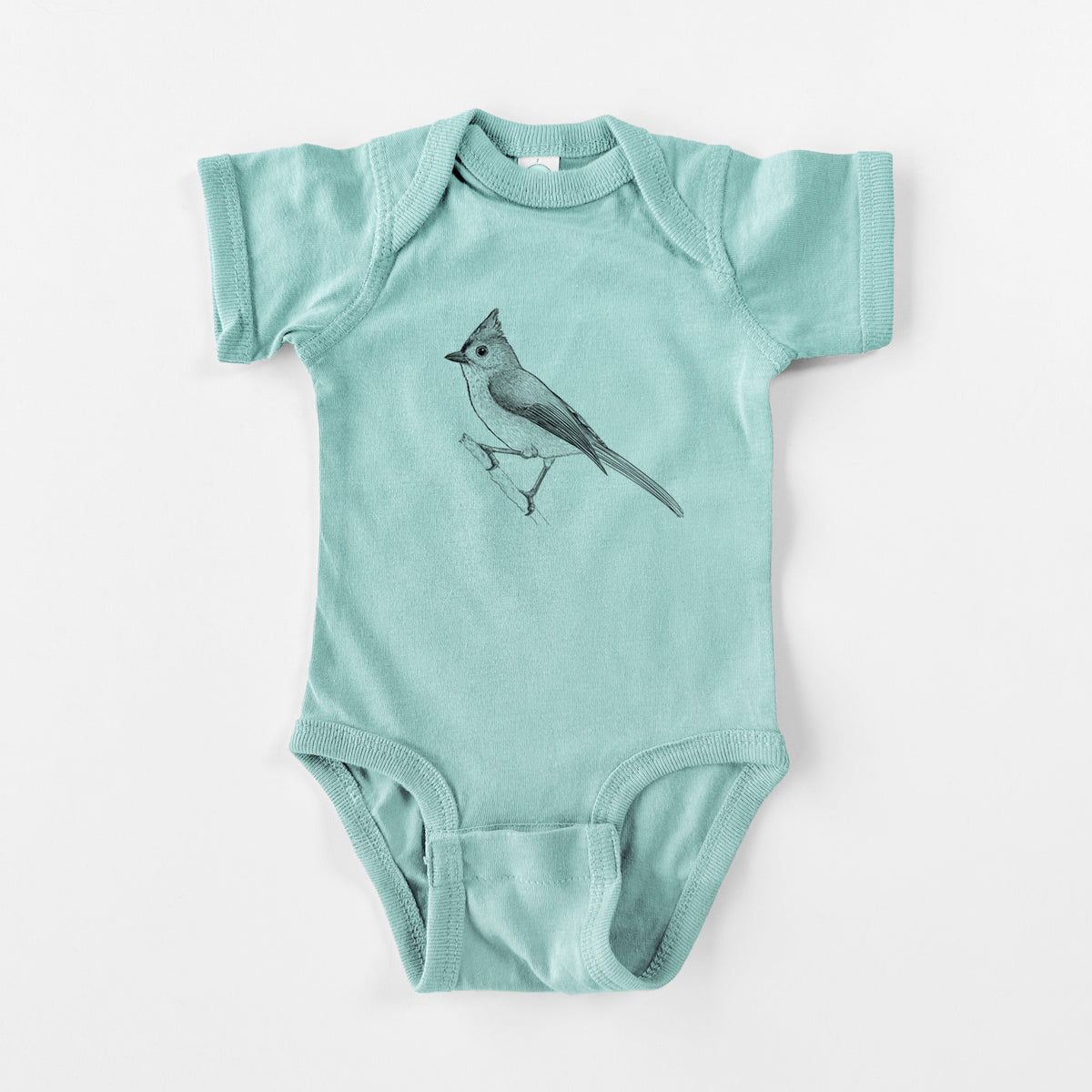 Tufted Titmouse - Baeolophus bicolor - Baby Fine Jersey Bodysuit