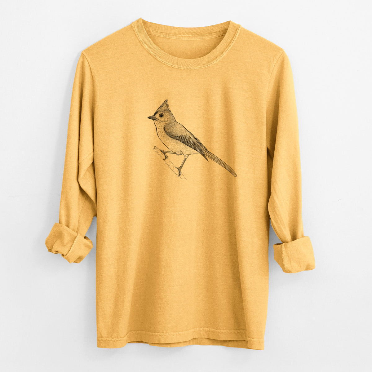 Tufted Titmouse - Baeolophus bicolor - Unisex Comfort Colors 100% Cotton Long Sleeve