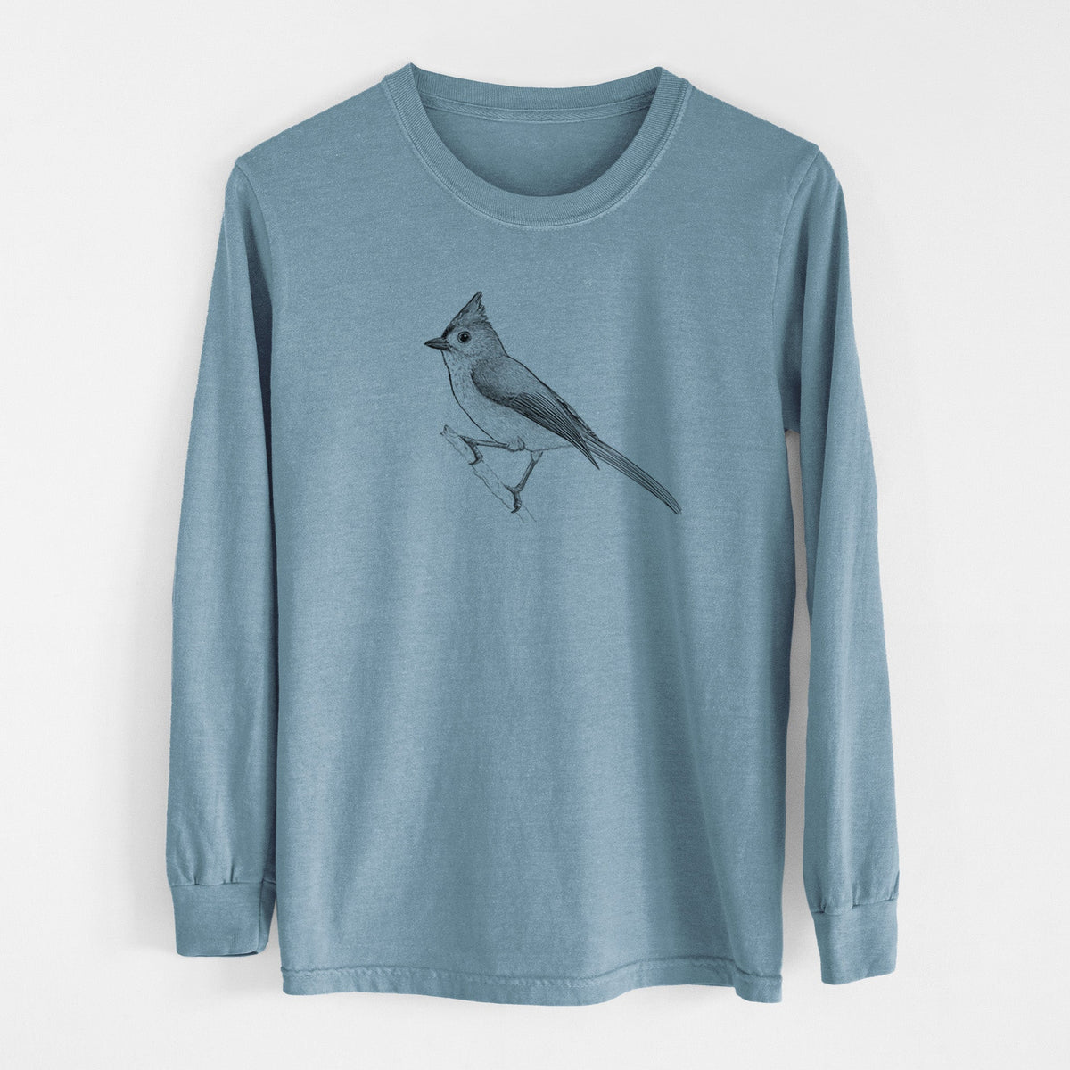 Tufted Titmouse - Baeolophus bicolor - Unisex Comfort Colors 100% Cotton Long Sleeve