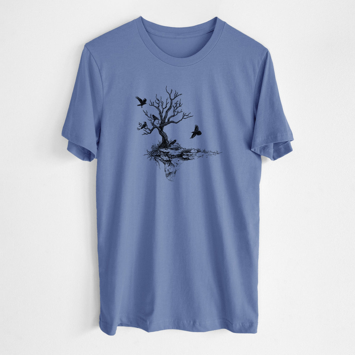 Twisted Tree with Ravens - Lightweight 100% Cotton Unisex Crewneck