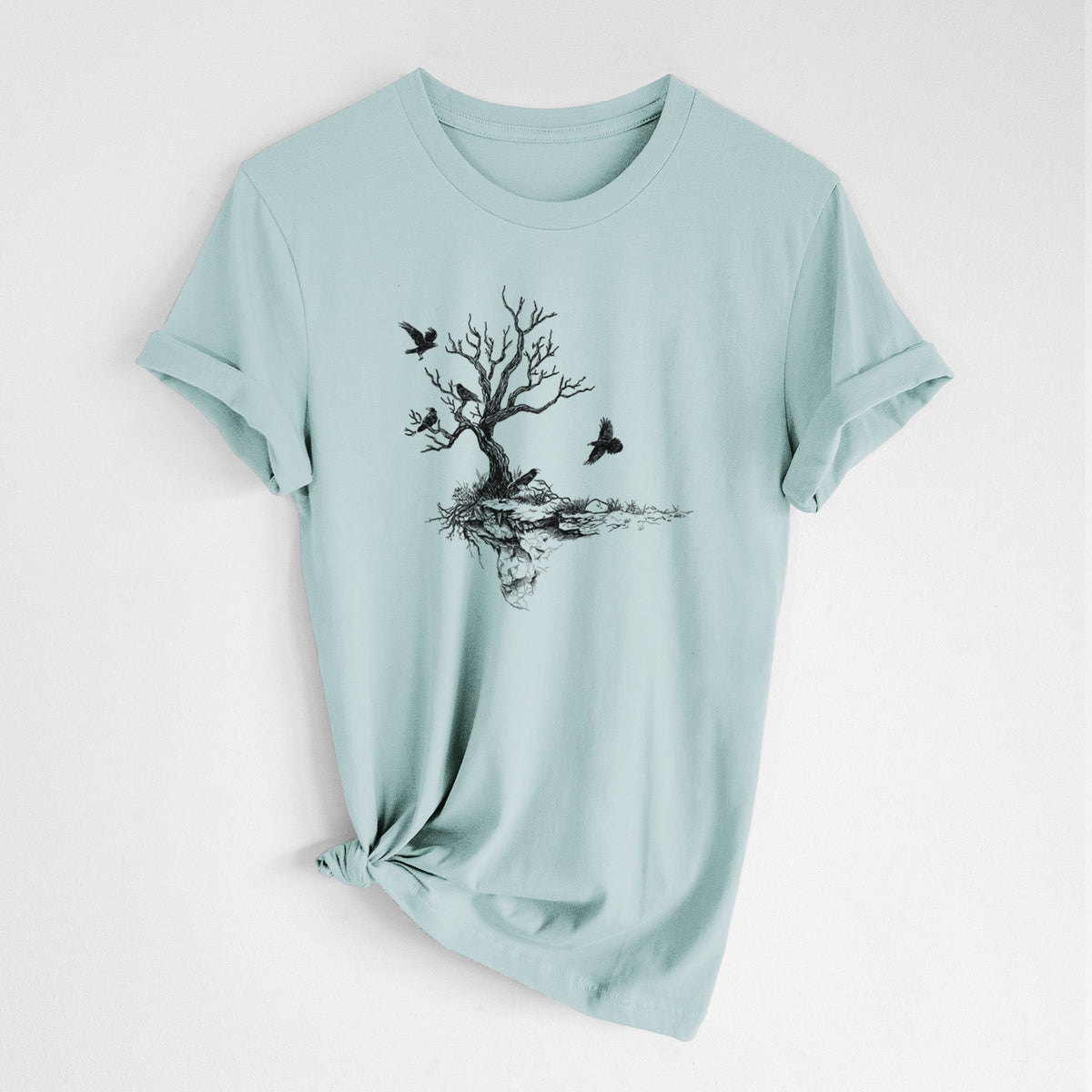 Twisted Tree with Ravens - Lightweight 100% Cotton Unisex Crewneck