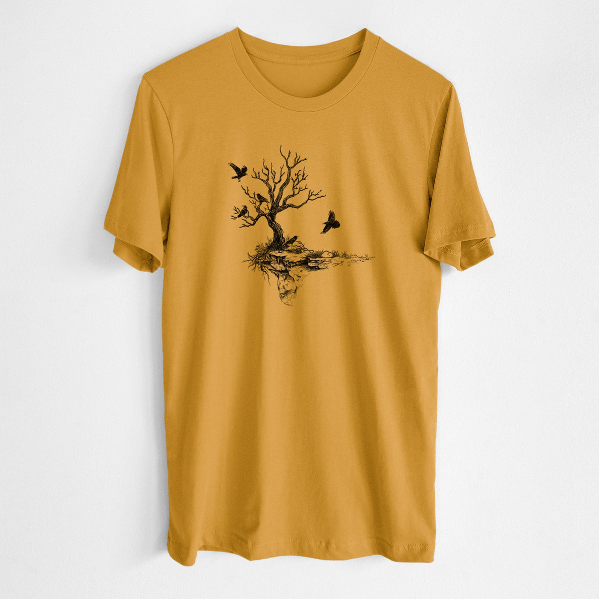 Twisted Tree with Ravens - Lightweight 100% Cotton Unisex Crewneck