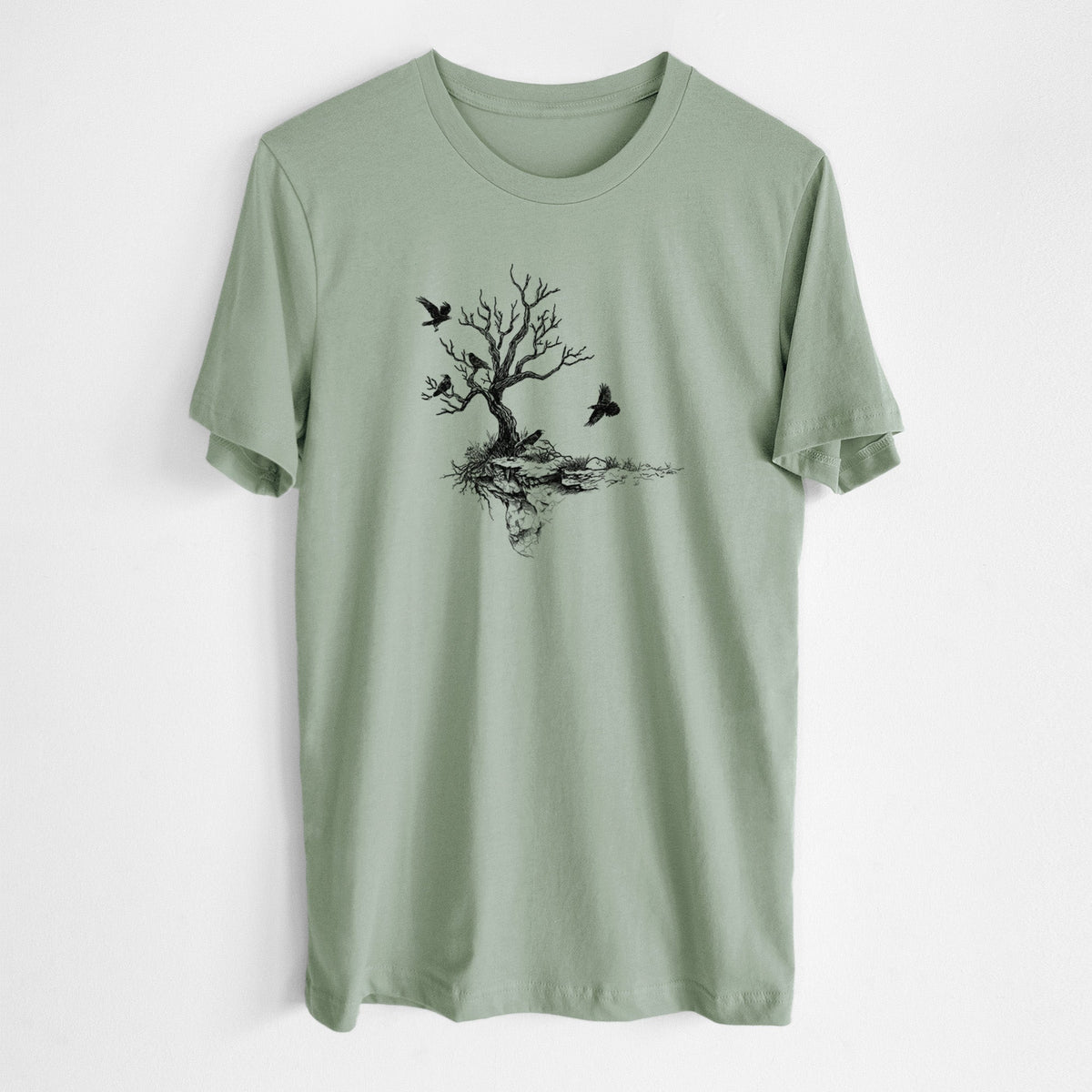 Twisted Tree with Ravens - Lightweight 100% Cotton Unisex Crewneck