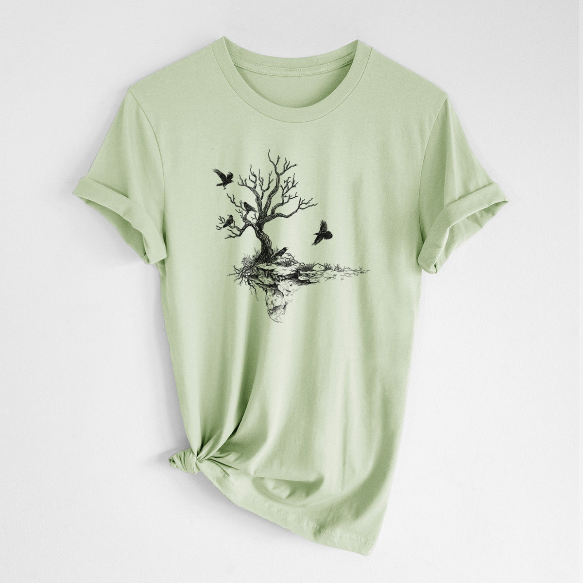 Twisted Tree with Ravens - Lightweight 100% Cotton Unisex Crewneck