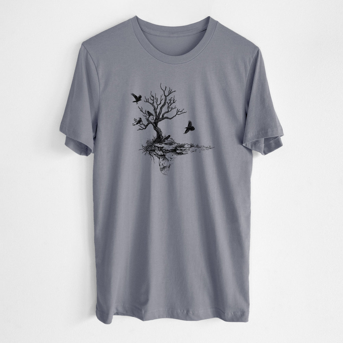 Twisted Tree with Ravens - Lightweight 100% Cotton Unisex Crewneck