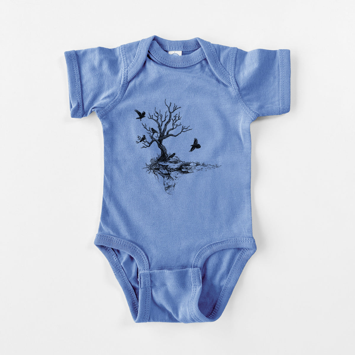 Twisted Tree with Ravens - Baby Fine Jersey Bodysuit