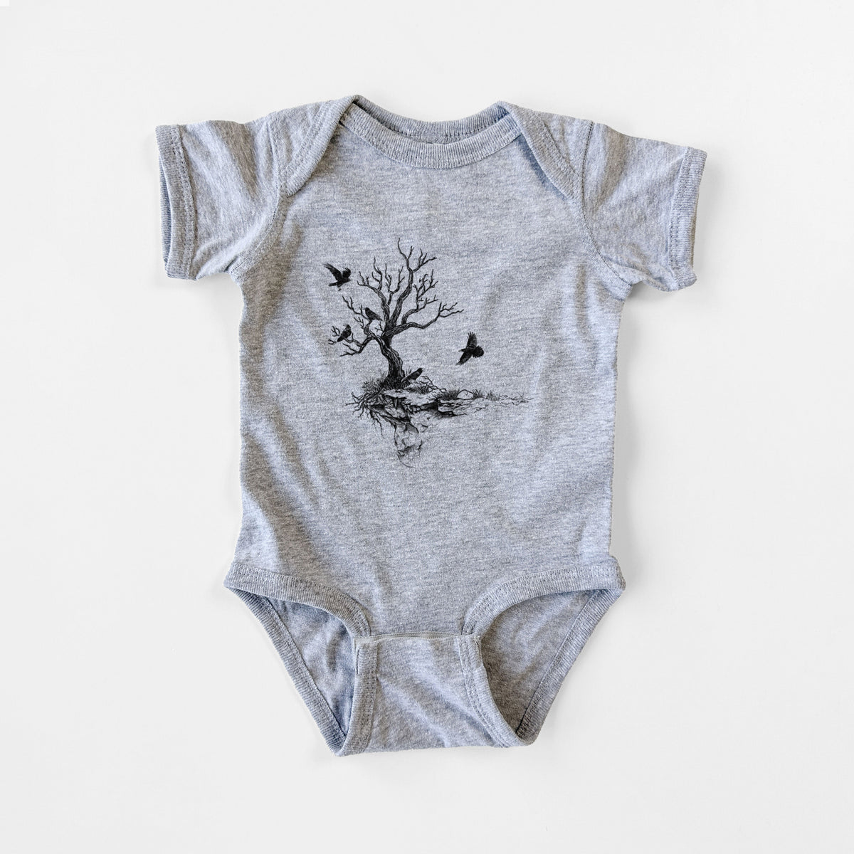 Twisted Tree with Ravens - Baby Fine Jersey Bodysuit