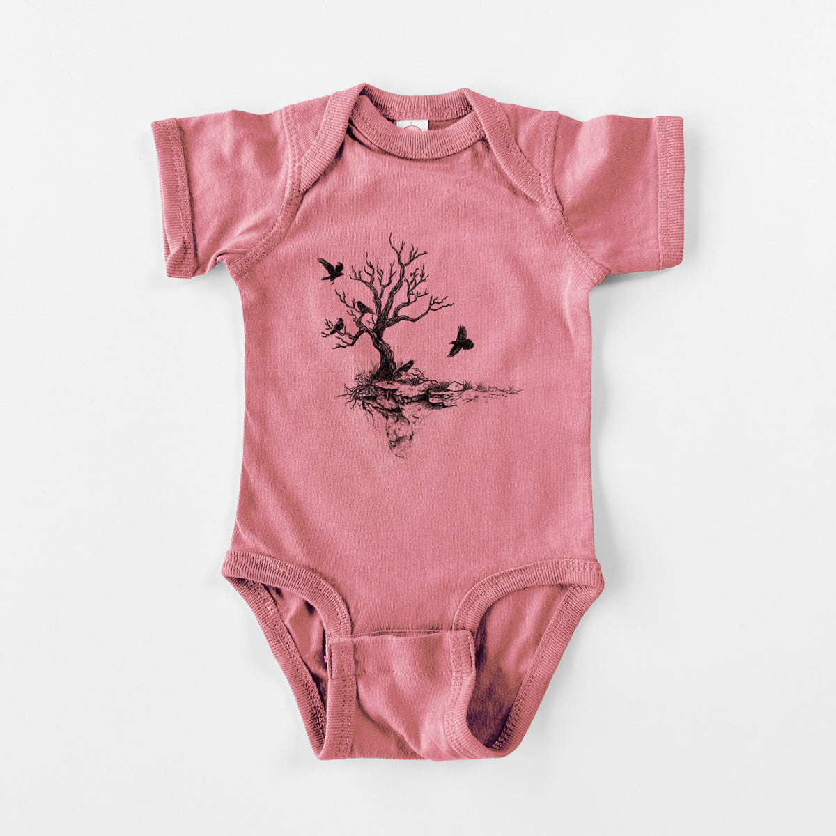 Twisted Tree with Ravens - Baby Fine Jersey Bodysuit