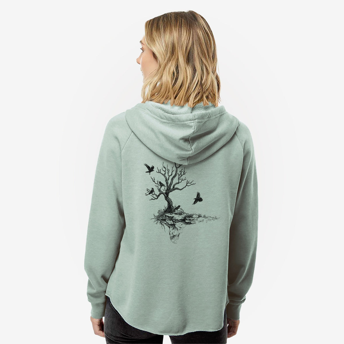 Twisted Tree with Ravens - Women's Cali Wave Zip-Up Sweatshirt
