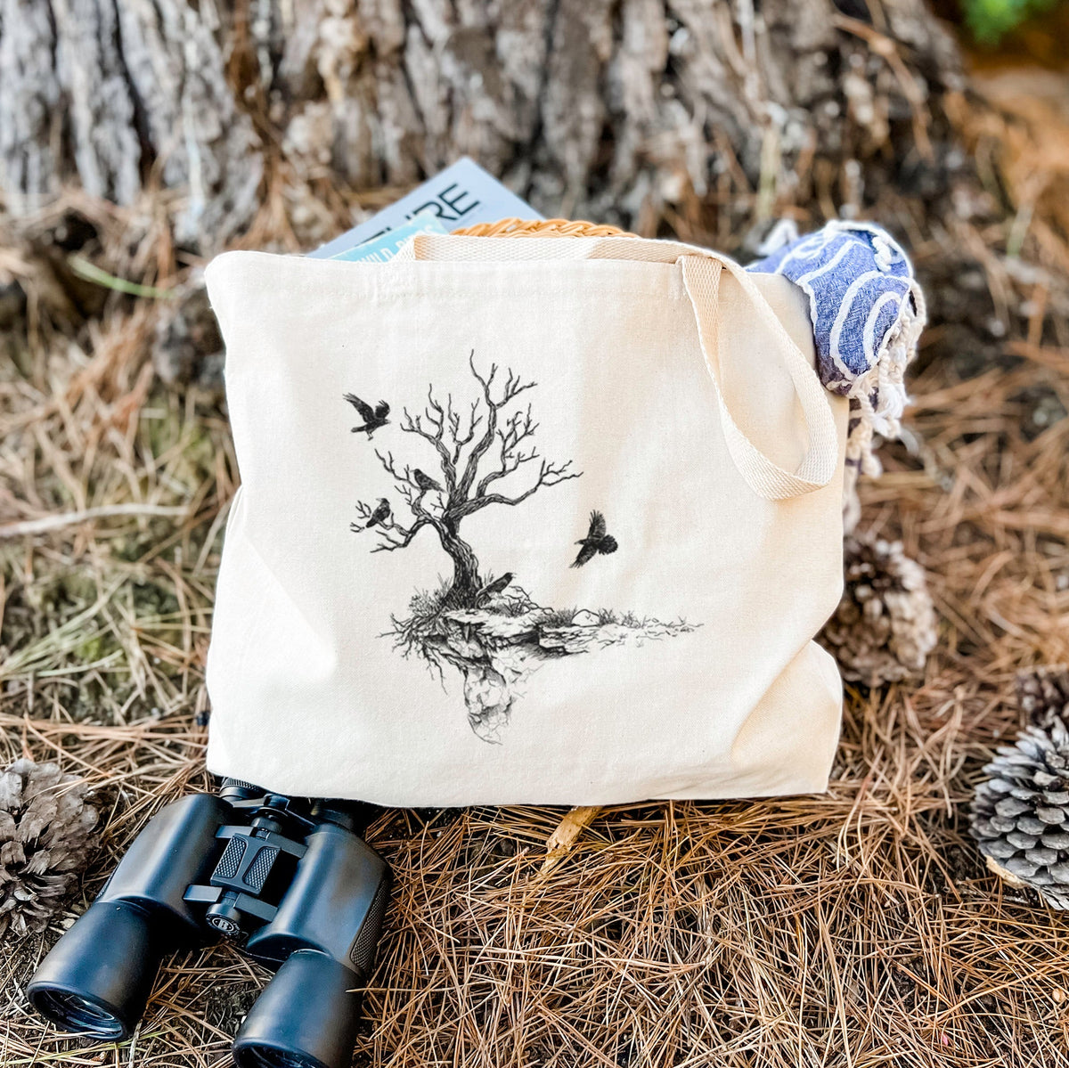 Twisted Tree with Ravens - Tote Bag