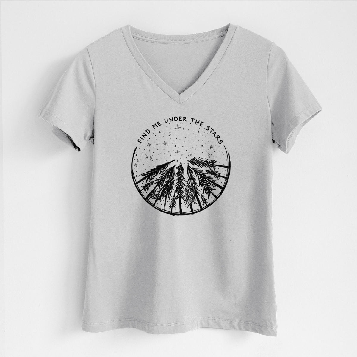 Find Me Under the Stars - Women's Lightweight Relaxed Fit 100% Cotton V-neck