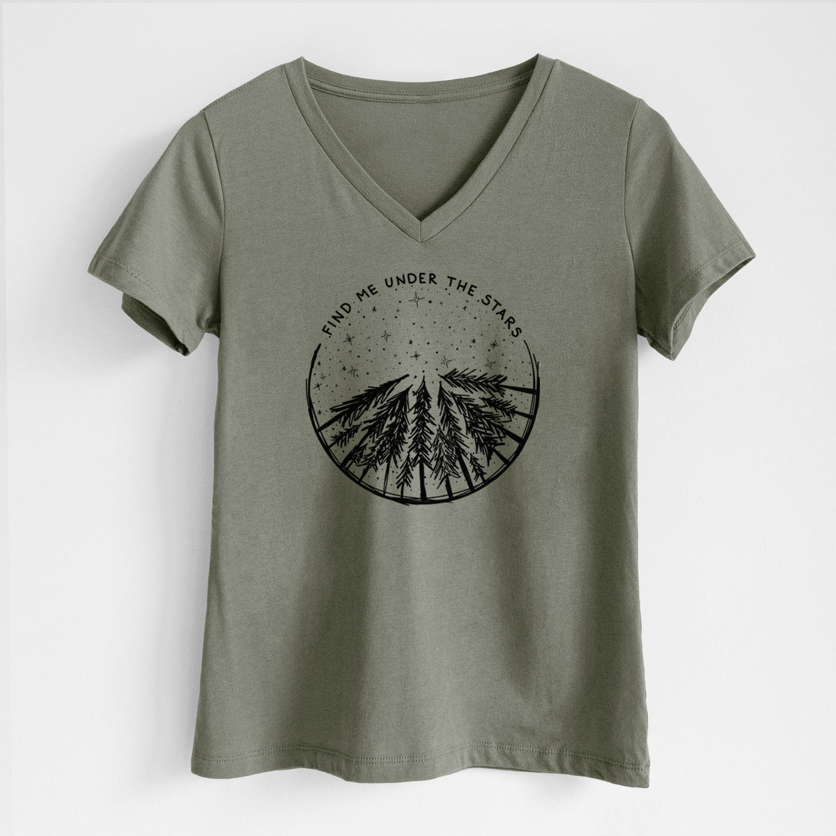 Find Me Under the Stars - Women's Lightweight Relaxed Fit 100% Cotton V-neck