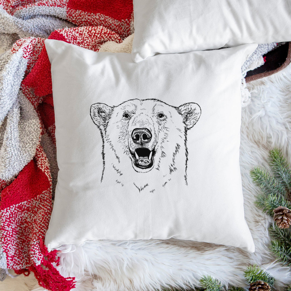 Ursus Maritimus - Polar Bear - Throw Pillow Cover