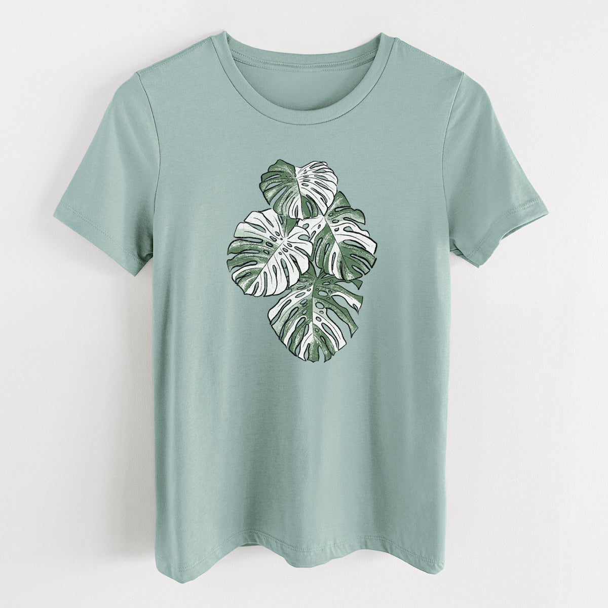 Variegated Monstera - Women's Lightweight Relaxed Fit 100% Cotton Crewneck
