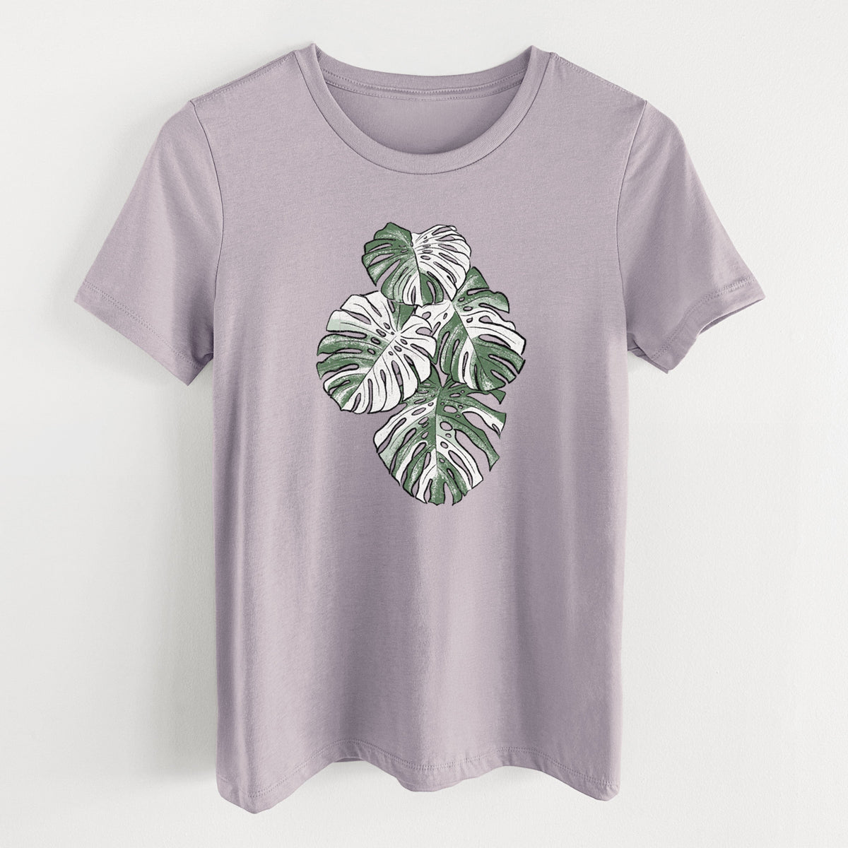 Variegated Monstera - Women's Lightweight Relaxed Fit 100% Cotton Crewneck