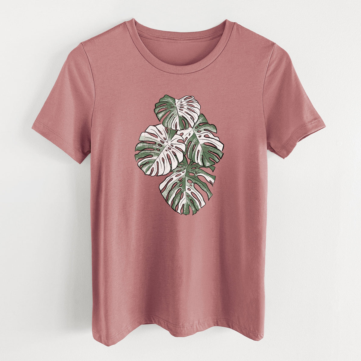 Variegated Monstera - Women's Lightweight Relaxed Fit 100% Cotton Crewneck
