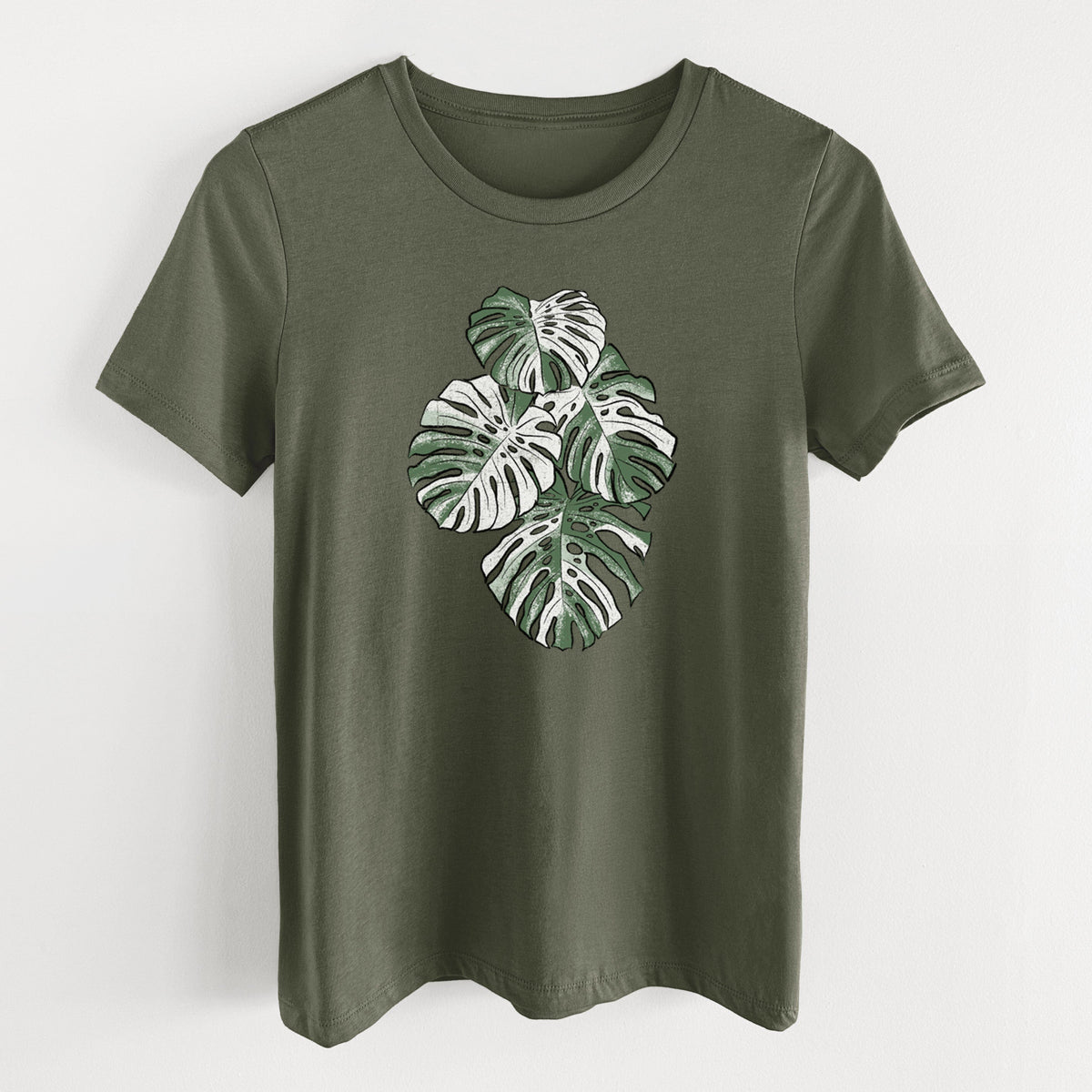 Variegated Monstera - Women's Lightweight Relaxed Fit 100% Cotton Crewneck