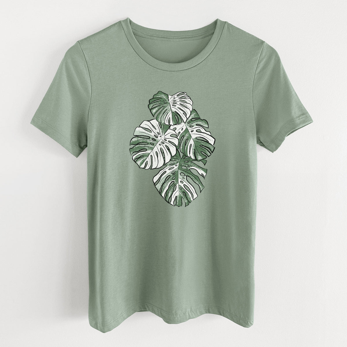 Variegated Monstera - Women's Lightweight Relaxed Fit 100% Cotton Crewneck