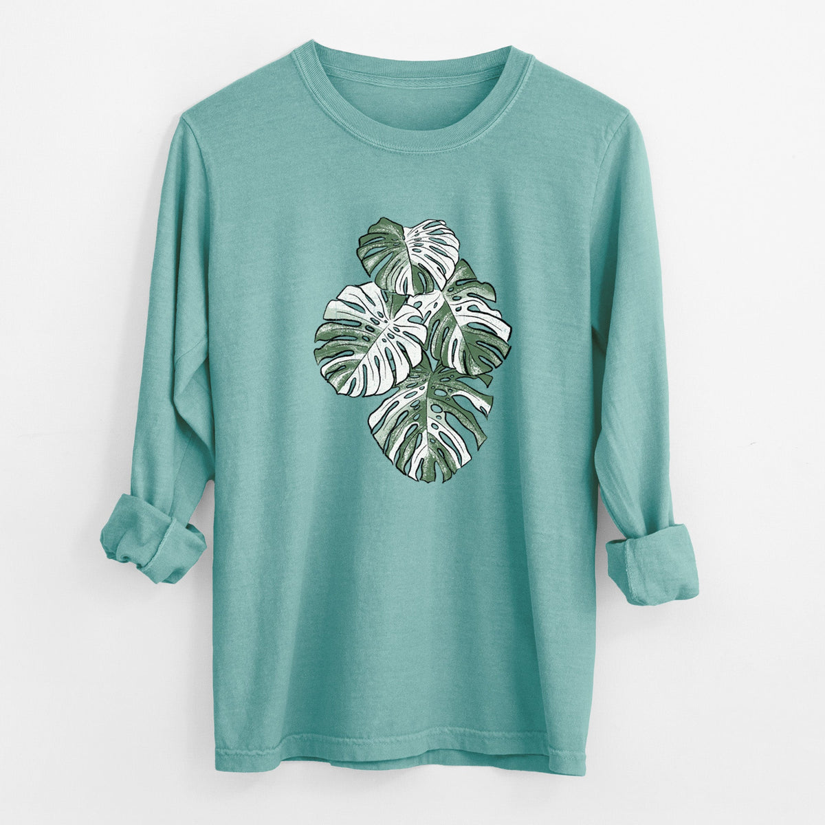 Variegated Monstera - Unisex Comfort Colors 100% Cotton Long Sleeve