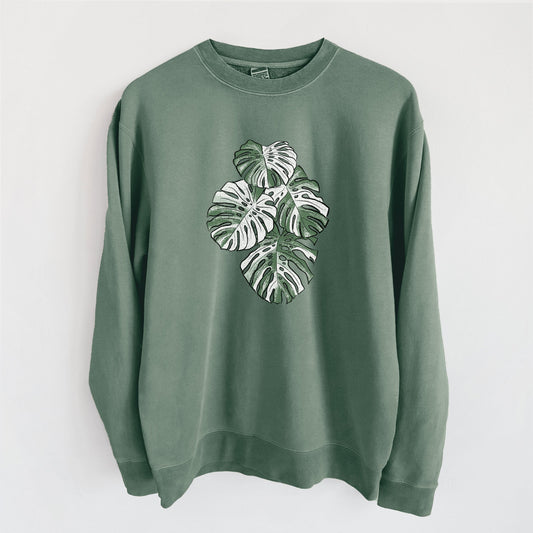 Variegated Monstera - Unisex Pigment Dyed Crew Sweatshirt