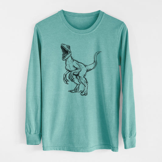 Velociraptor Mongoliensis - Men's Heavyweight 100% Cotton Long Sleeve