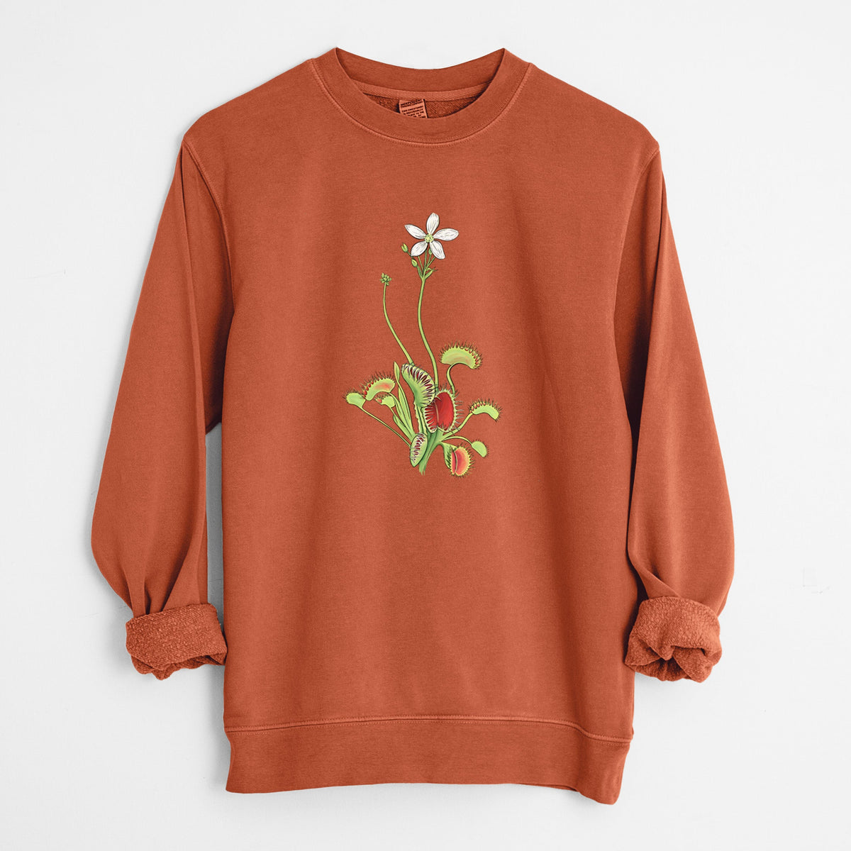 Colorful Carnivorous Venus Fly Trap - Unisex Pigment Dyed Crew Sweatshirt
