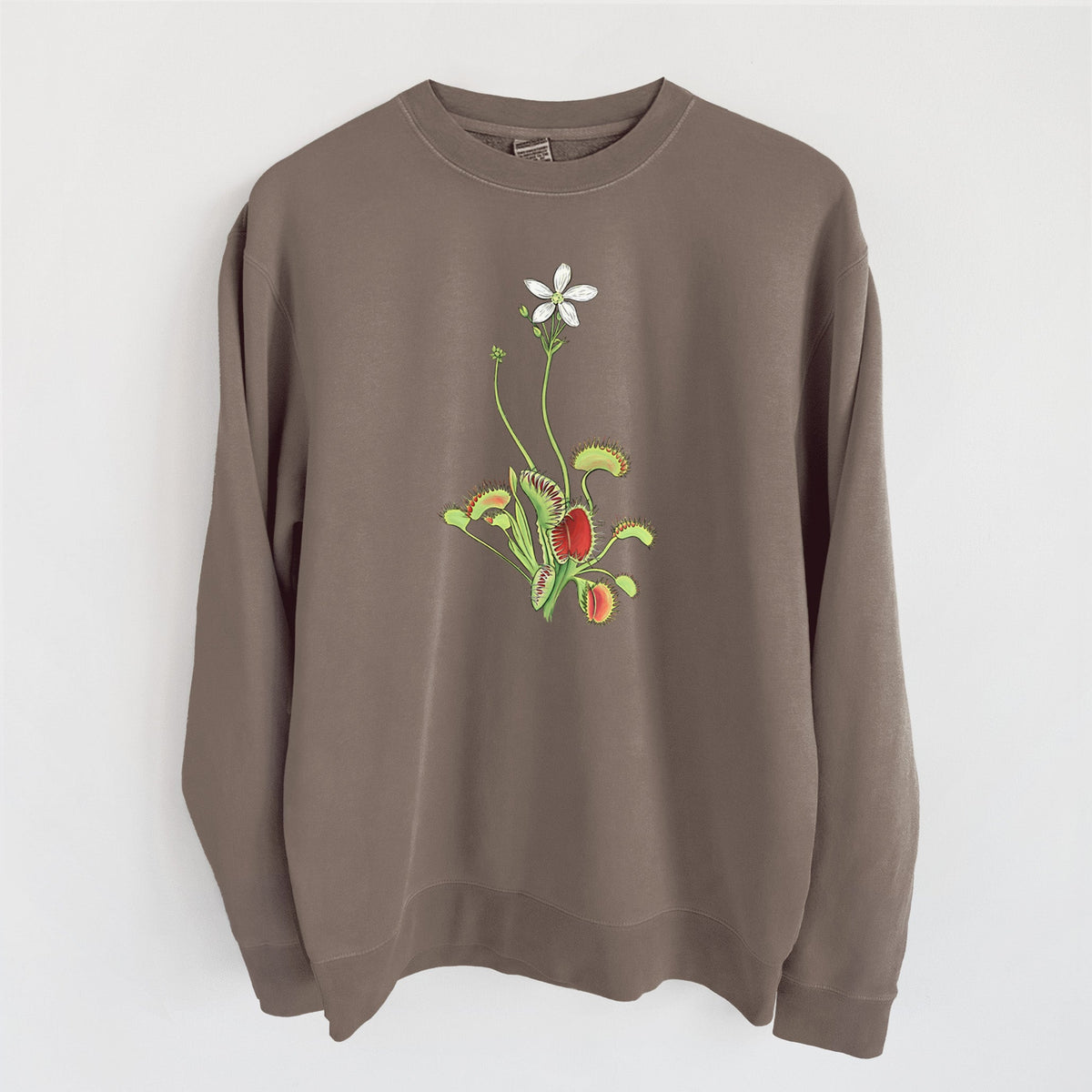 Colorful Carnivorous Venus Fly Trap - Unisex Pigment Dyed Crew Sweatshirt