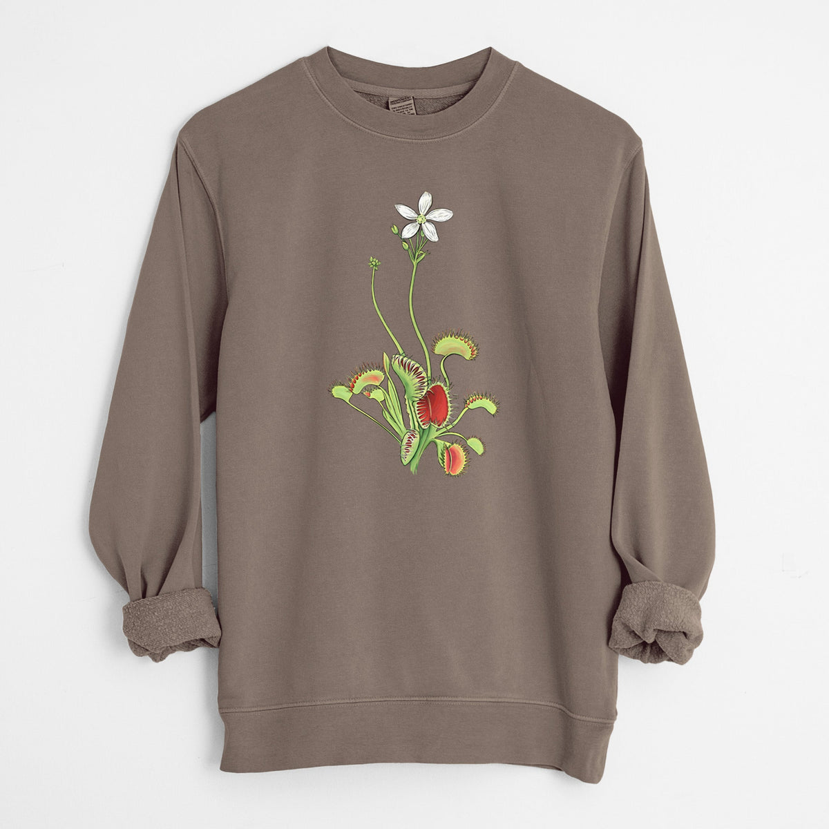 Colorful Carnivorous Venus Fly Trap - Unisex Pigment Dyed Crew Sweatshirt
