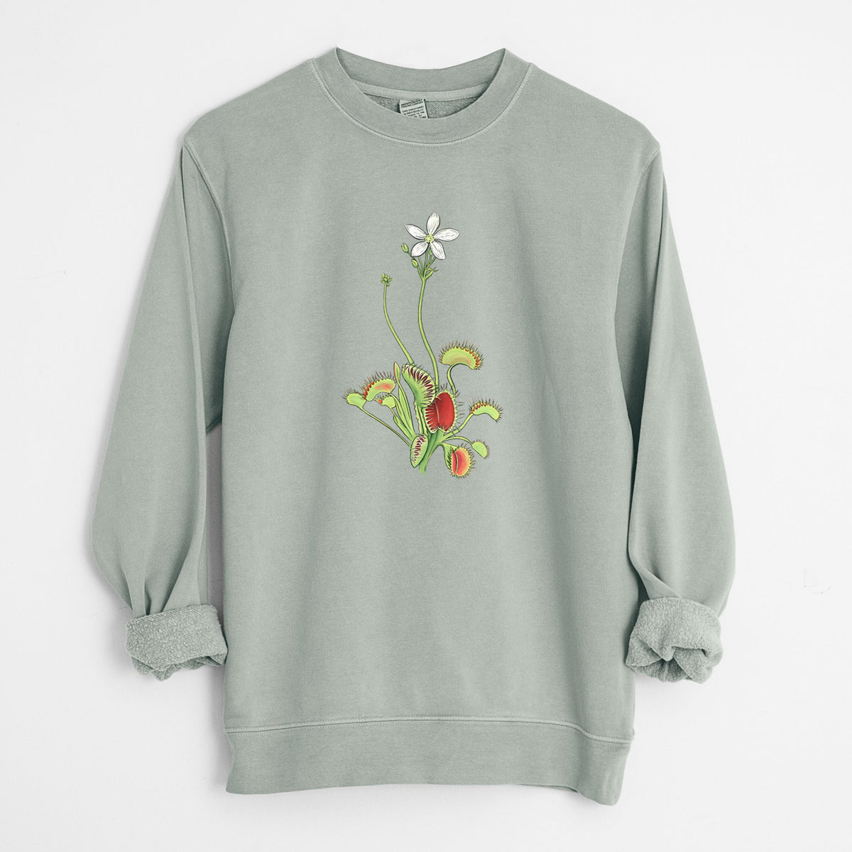 Colorful Carnivorous Venus Fly Trap - Unisex Pigment Dyed Crew Sweatshirt