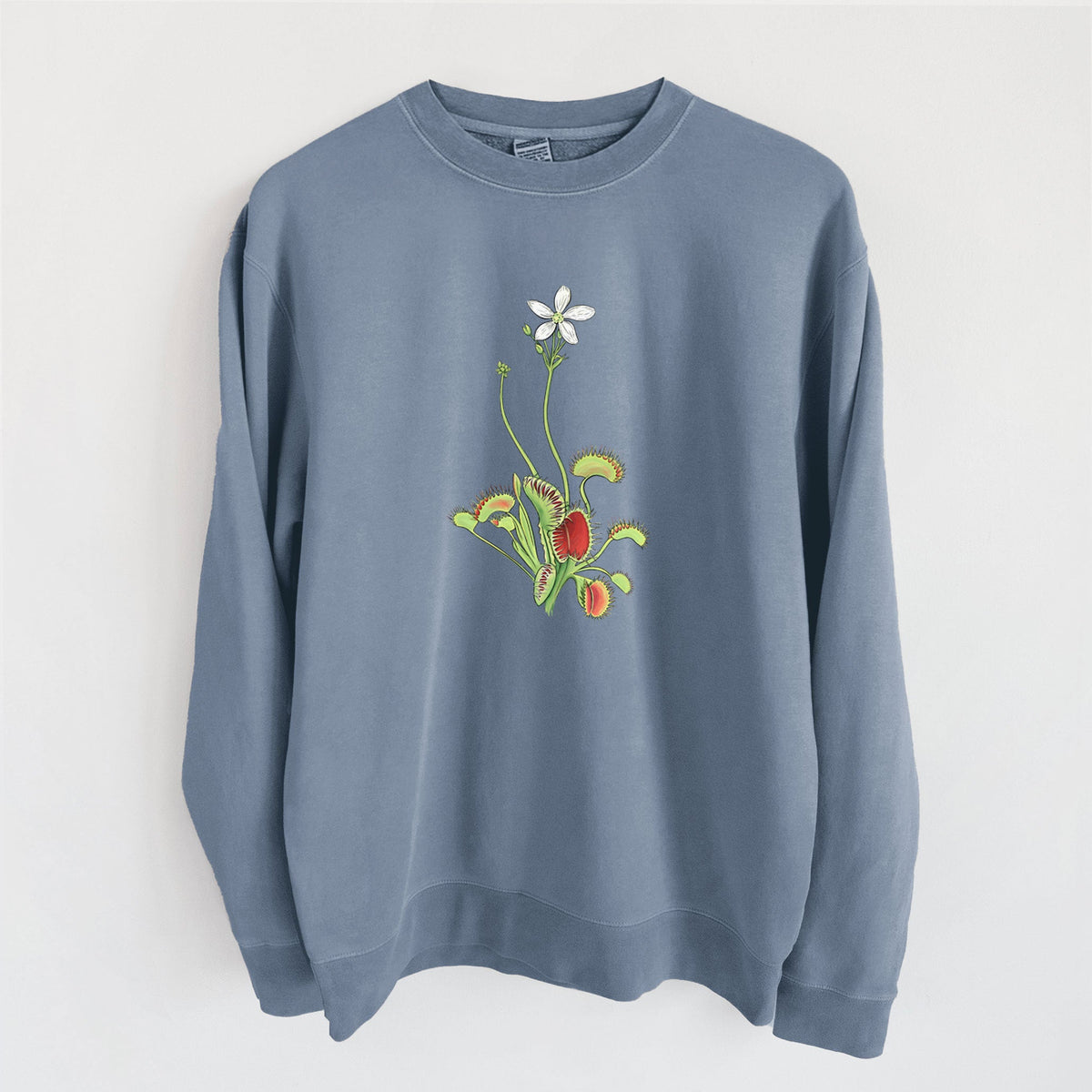 Colorful Carnivorous Venus Fly Trap - Unisex Pigment Dyed Crew Sweatshirt