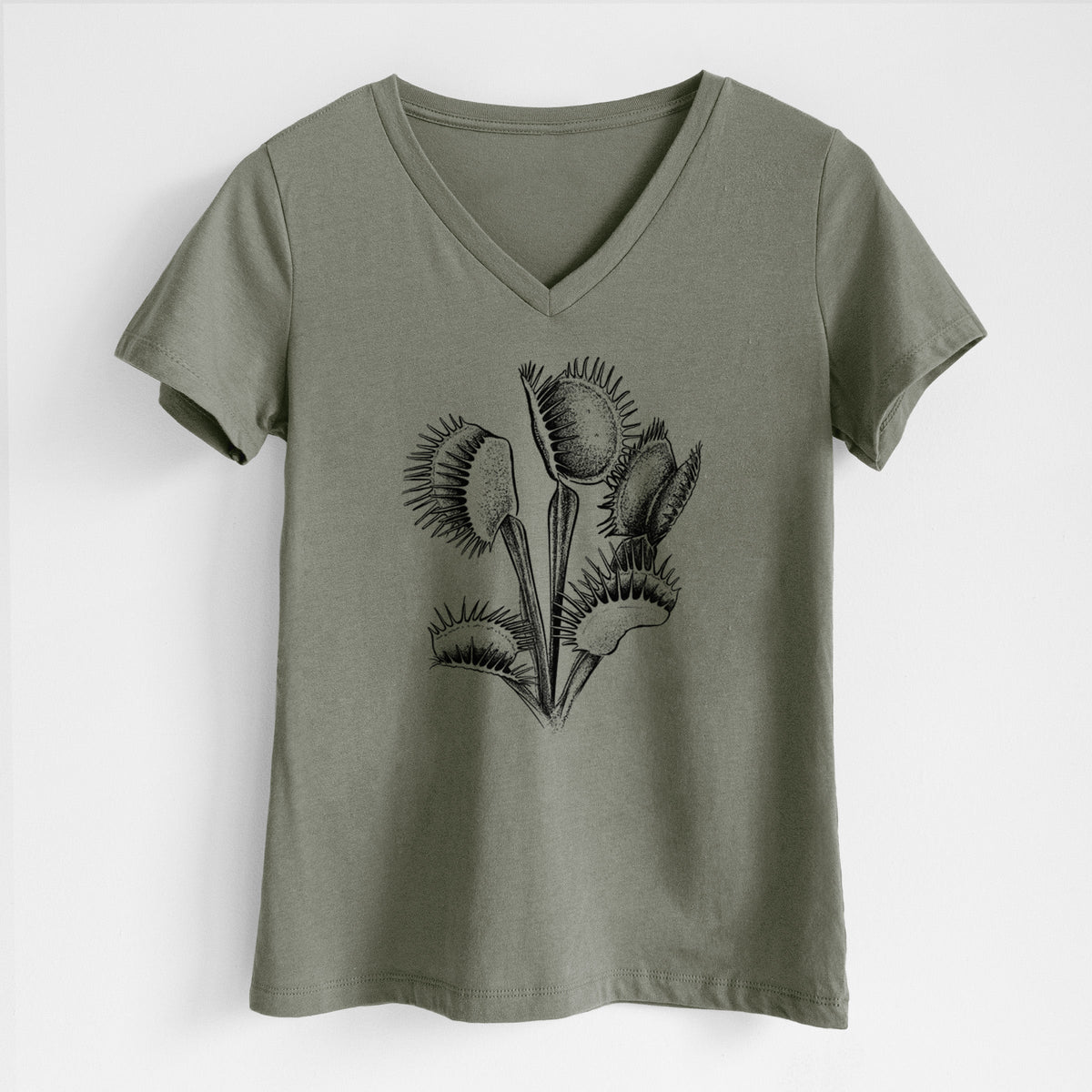 Venus Fly Trap - Dionaea muscipula - Women's Lightweight Relaxed Fit 100% Cotton V-neck