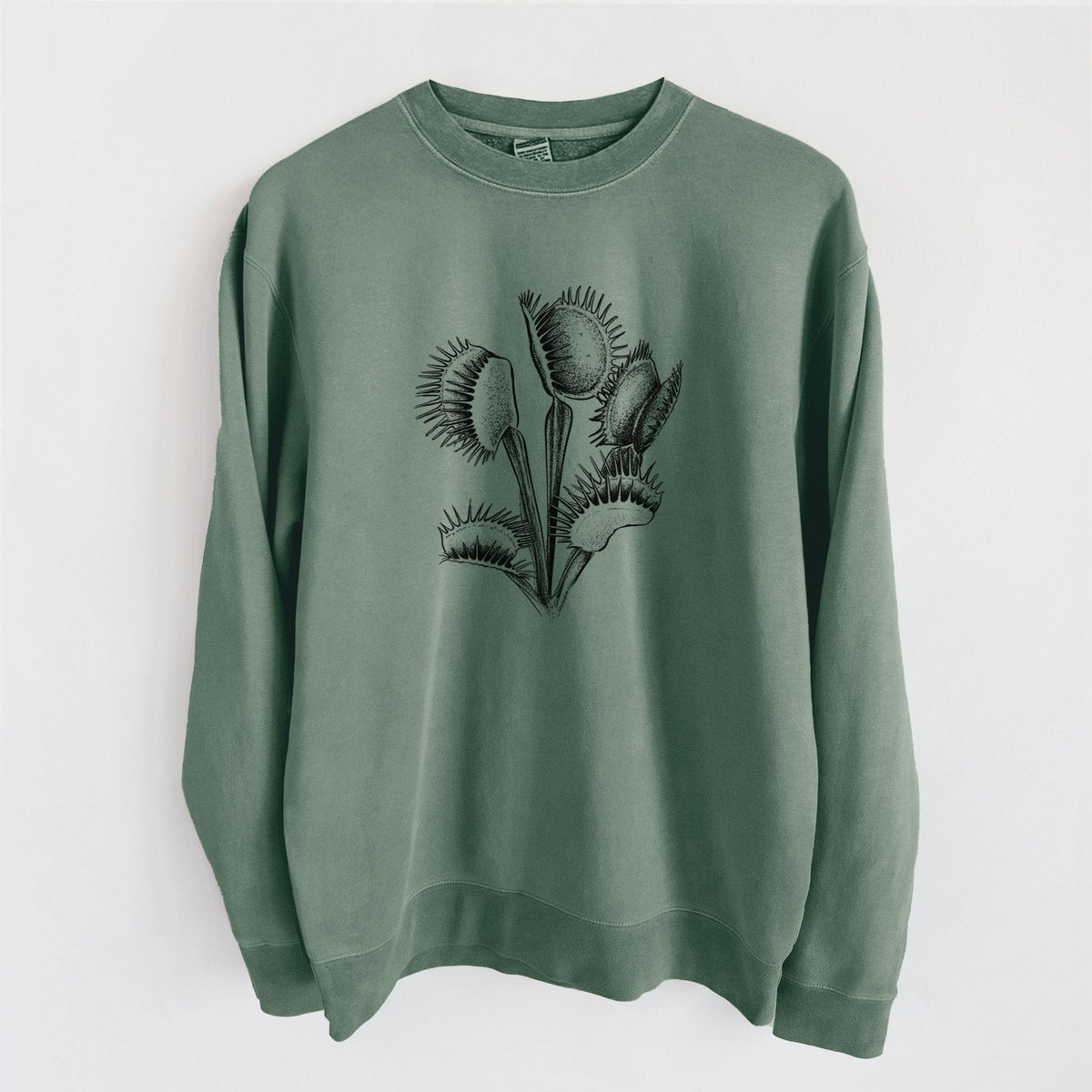 Venus Fly Trap - Dionaea muscipula - Unisex Pigment Dyed Crew Sweatshirt