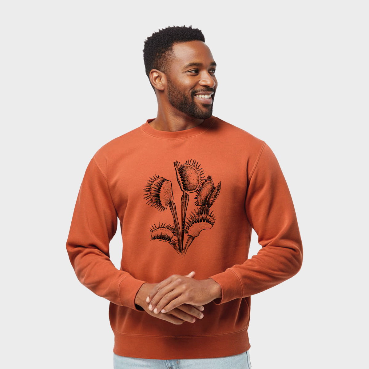 Venus Fly Trap - Dionaea muscipula - Unisex Pigment Dyed Crew Sweatshirt