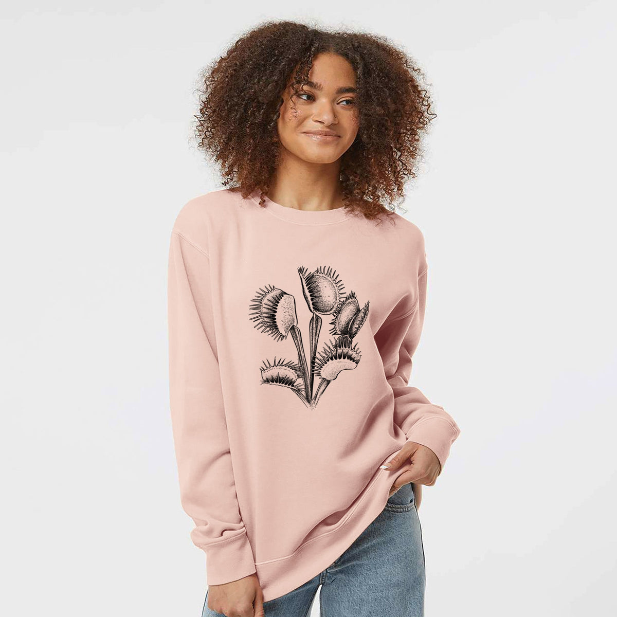 Venus Fly Trap - Dionaea muscipula - Unisex Pigment Dyed Crew Sweatshirt