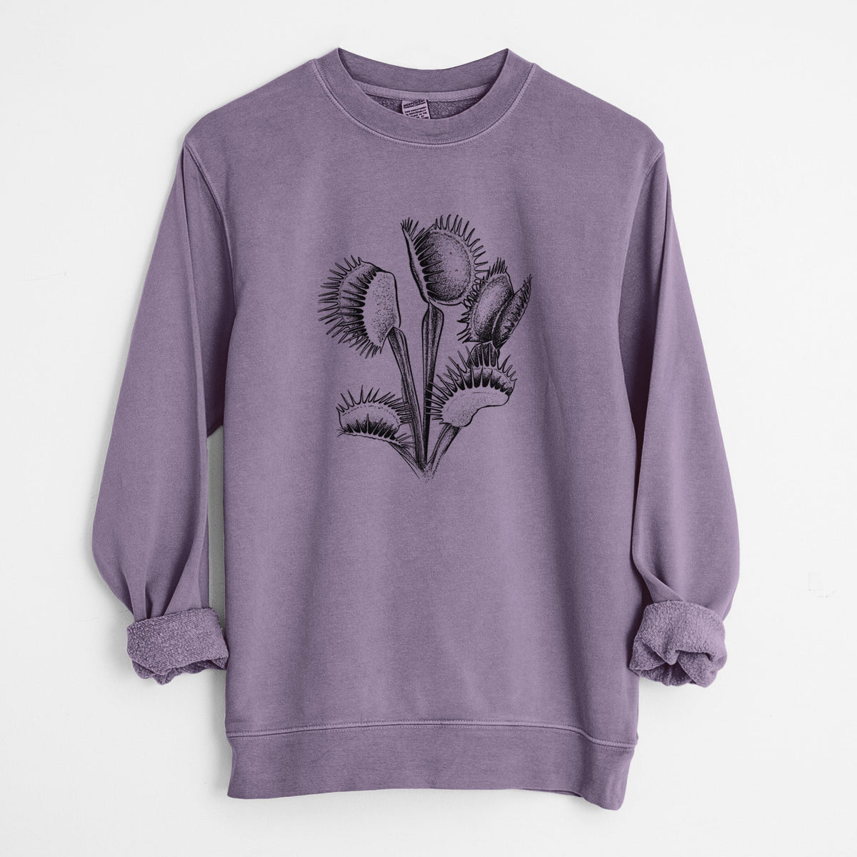 Venus Fly Trap - Dionaea muscipula - Unisex Pigment Dyed Crew Sweatshirt