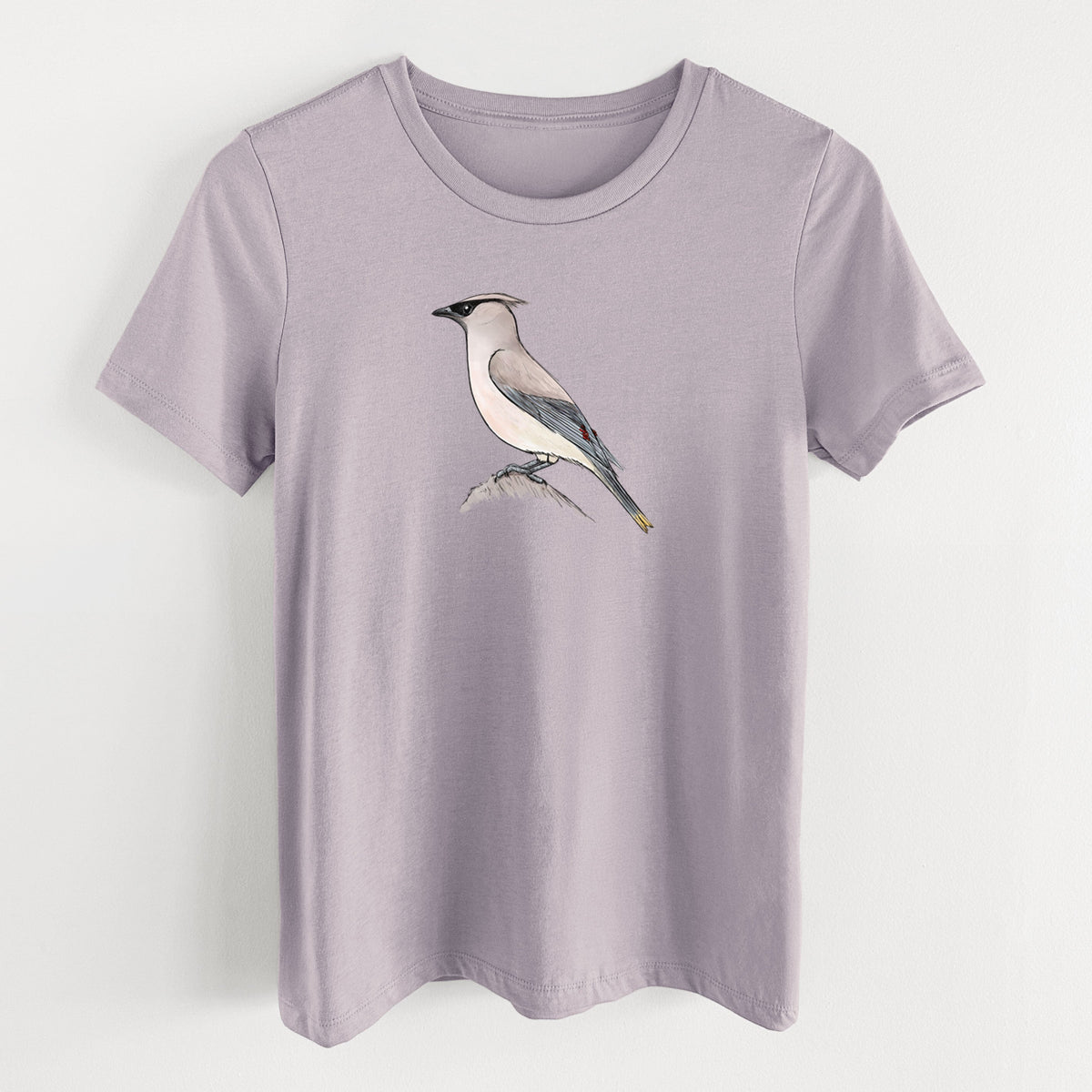 Vibrant Cedar Waxwing - Bombycilla cedrorum - Women's Lightweight Relaxed Fit 100% Cotton Crewneck