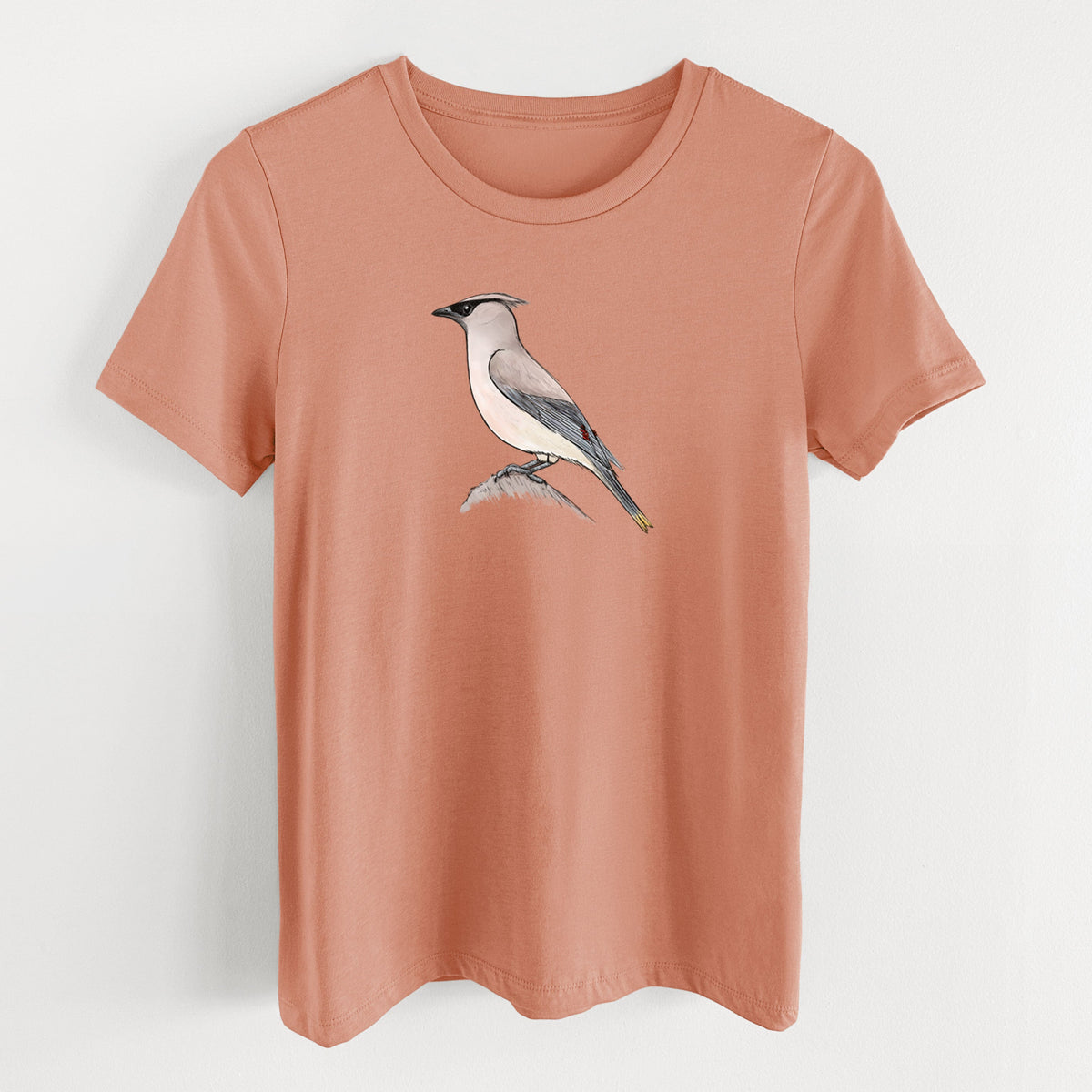 Vibrant Cedar Waxwing - Bombycilla cedrorum - Women's Lightweight Relaxed Fit 100% Cotton Crewneck